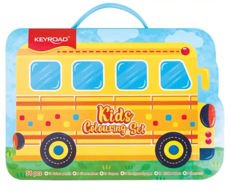 Zestaw artystyczny dla dzieci KEYROAD Autobus 54 elementy