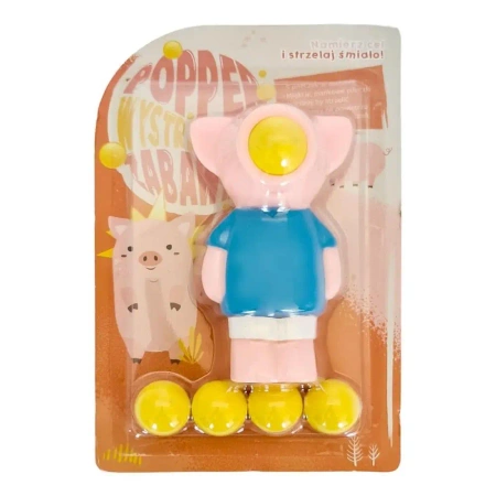 Gniotek strzelający piłeczkami świnka - MCD