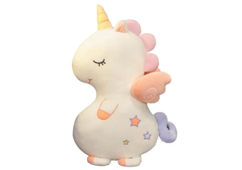 Przytulanka Jednorożec pluszowy 50cm biały - Leantoys