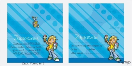 Zaproszenia Young nr 03 (opakowanie 10 szt) - Stamp