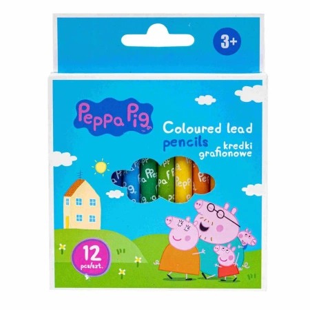 Kredki grafionowe okrągłe Peppa Pig 7/85 mm 12 kolorów - ASTRA art-pap