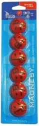 Magnesy do tablic czerwone jęz. 6szt. GM301-TC6 - Tetis