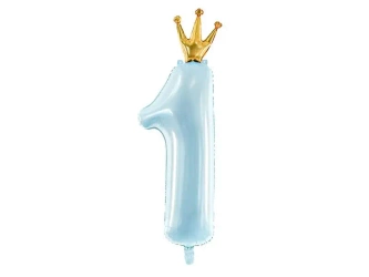 Balon foliowy 1 37x100 cm błękit - PartyDeco