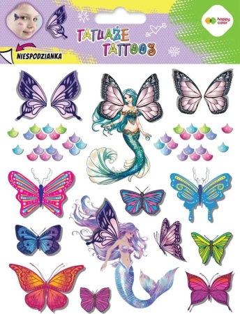 Tatuaże zmywalne Buterflies HAPPY COLOR - GDD