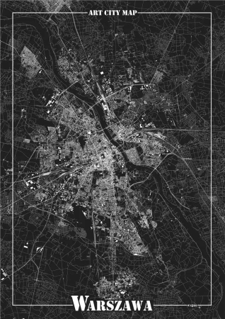 Plakat dekoracyjny - Warszawa - Art-Map