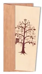 Karnet drewniany DL z drewnianą kopertą Drzewo - Cozywood