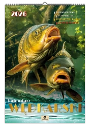 Kalendarz 2026 A3 ścienny jednostronny wędkarski - Pan Kalendarzyk