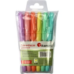 Zakreślacze pastelowe 6 kolorów - Titanum