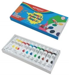 Farby tempera 12x12ml 12 kolorów - Keyroad