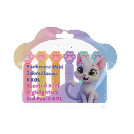 Zakreślacie Mini 4 kolory Pastelowe Łapki Starpak 563028