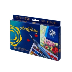 Farby akrylowe + pędzelek + paletka 36 kolorów - ASTRA papiernicze