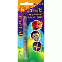 Kredki do malowania twarzy metalic 6 kolorów - Titanum