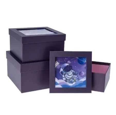 Pudełko prezentowe dziecięce 3szt kosmos ROZETTE