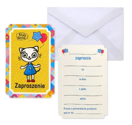 Zaproszenie Kicia Kocia 6szt - Godan