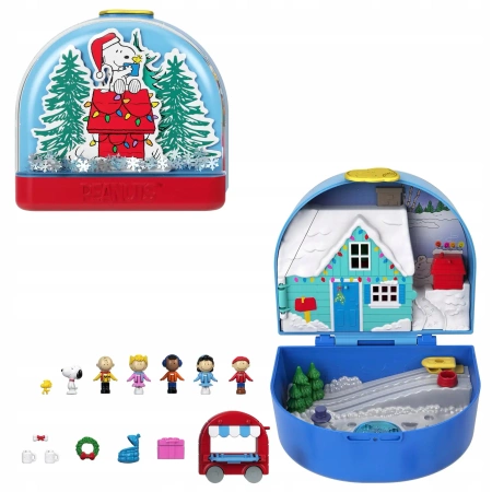 POLLY POCKET Collector Peanuts Snoopy Fistaszki Świąteczny zestaw kompaktowy JFV05