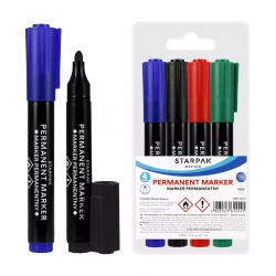 Marker permanentny okrągły 4 kolory - STARPAK