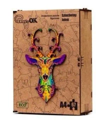 Puzzle drewniane eko 67 Szlachetny jeleń A4 - PuzzleOK