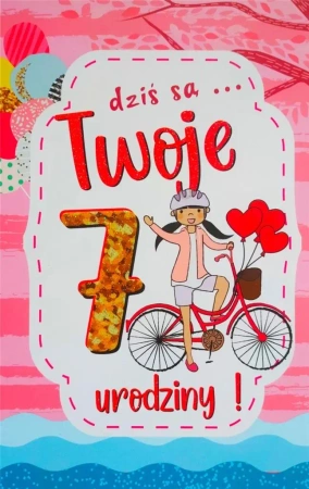 Karnet Urodziny 7 dziewczynka 2K - 078 - YEKU