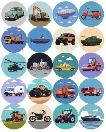 Naklejki motywacyjne środki transportu 25mm - Tobby