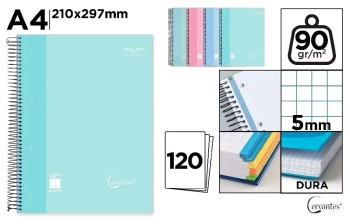 Notatnik A4/120K kołowy kratka MIX - Cervantes