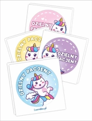 Naklejki Dzielny pacjent - Jednorożce 40mm 60szt - LearnHow