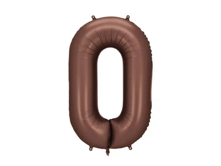 Balon foliowy cyfra 0 86cm mocca - PartyDeco