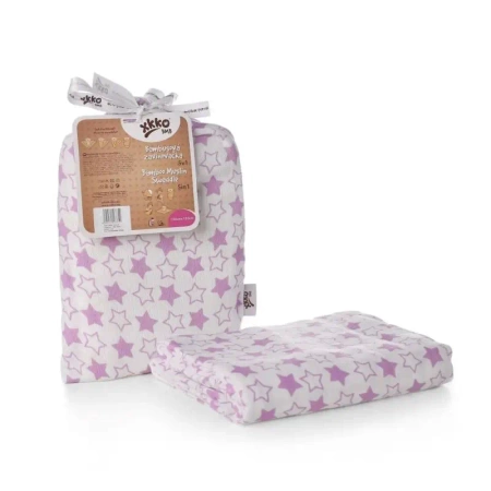 Bambusowy muślinowy otulacz XKKO BMB 120x120 - Little Stars Lilac