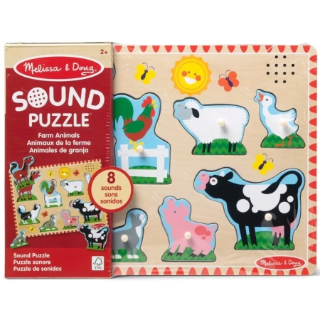 Mellisa&Doug Muzyczne drewniane puzzle Farma - Spin Master