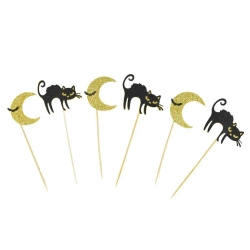 Dekoracja ciasta - czarne koty 6szt - Arpex