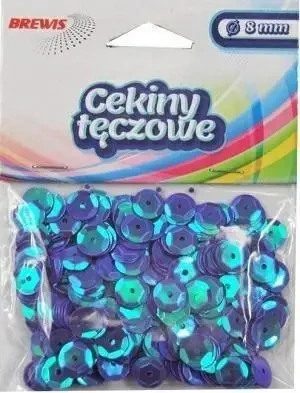 Cekiny tęczowe T 80 niebieski - Brewis