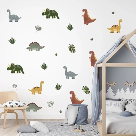 Naklejki na ścianę do pokoju dziecka dinozaury - Sipo