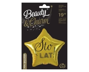 Balon foliowy Sto Lat gwiazda złota - Godan