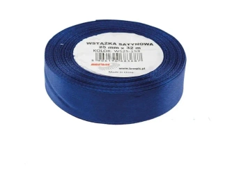 Wstążka satynowa granatowy 25mmx32m - Brewis