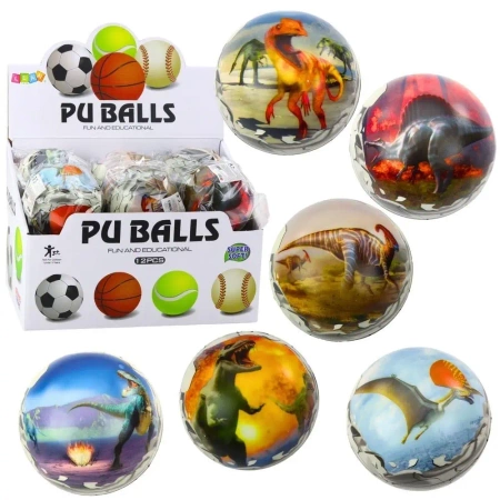 Piłka do odbijania Dinozaury 10cm MIX - Leantoys