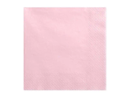 Serwetki trójwarstwowe rózowe 33x33cm 20szt - PartyDeco