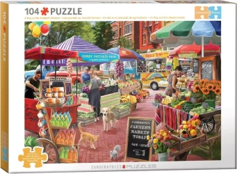 Puzzle 104 A day at the Farmers Market by Marie August-Anderson 6704-6022 - Eurographics