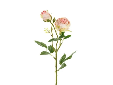 Róża z dwoma pąkami 55cm - PartyDeco