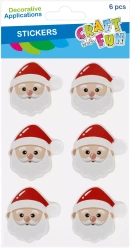 Ozdoba Bn Naklejki Mikolaj 6szt Cf Pbh 12/144