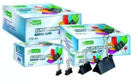 Klipsy biurowe 51mm 12szt D.RECT