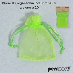 Woreczki organzowe jasnozielone 7x10cm 10szt - Penword