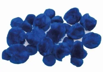 Pompony puszyste niebieskie 24szt - Brewis