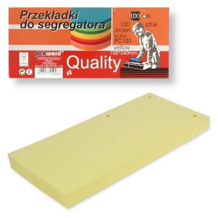 Przekładki do segregatora 100szt yellow - Penword