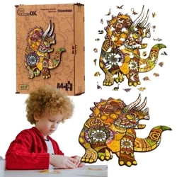 Puzzle drewniane eko 130 Triceratops A3 - PuzzleOK