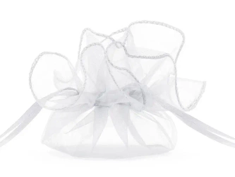 Woreczki z organzy białe 25cm 10szt - PartyDeco