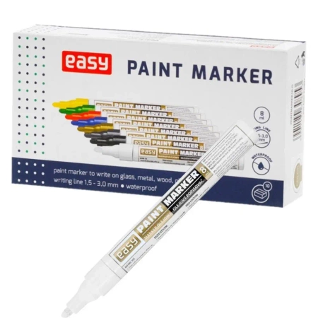 Marker olejowy biały 8,5ml (10szt) EASY - Easy Stationery
