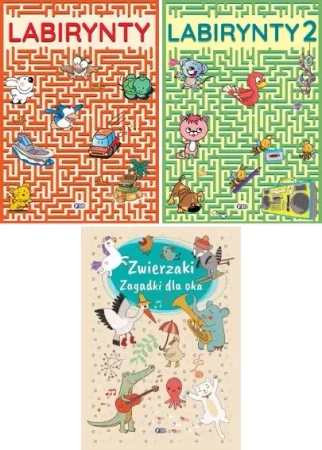 Pakiet: Zwierzaki. Zagadki dla oka / Labirynty / Labirynty 2 - praca zbiorowa