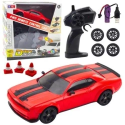 Auto sportowe RC z wymiennymi kołami czerwone - Leantoys