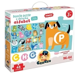 Duuuże puzzle z dziurką Alfabet - Bright Junior Media