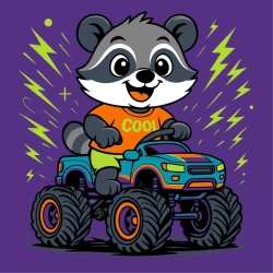 Malowanie po numerach - Szop w samochodzie Kids - Ideyka