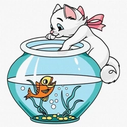 Malowanie po numerach - Wdzięczny kotek Kids - Ideyka